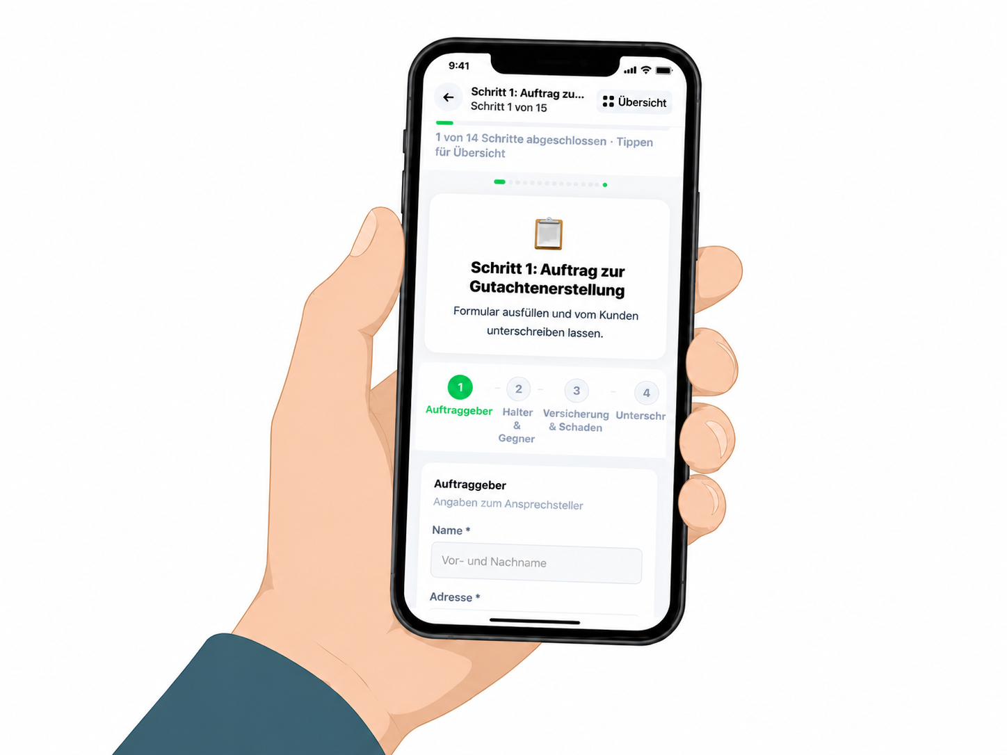 Neuen Fall in der App anlegen